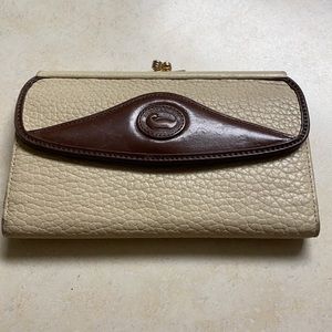Dooney & Bourke vintage two tone tan and beige wallet